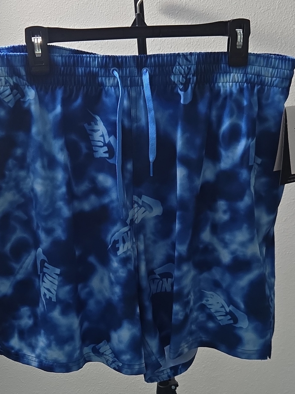 Nike Blue Tie-Dye Logo Swim Shorts